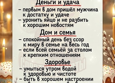Приметы на Пасху Приметы на Пасху