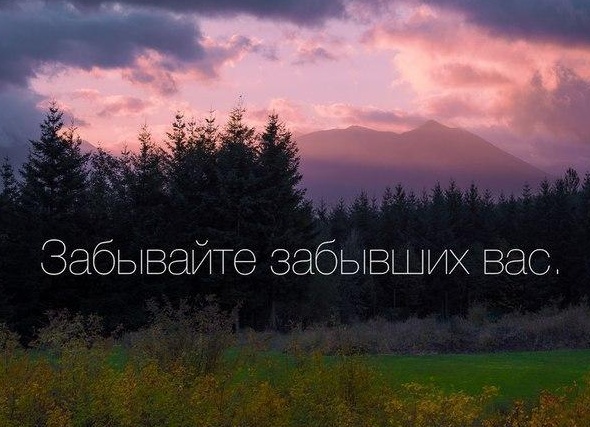 Забывайте забывших вас…